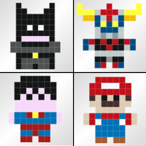 Stickers-pixels-Super-heros