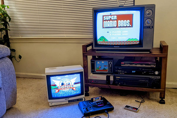 TV pour jouer à Mario Bros sur Nintendo NES